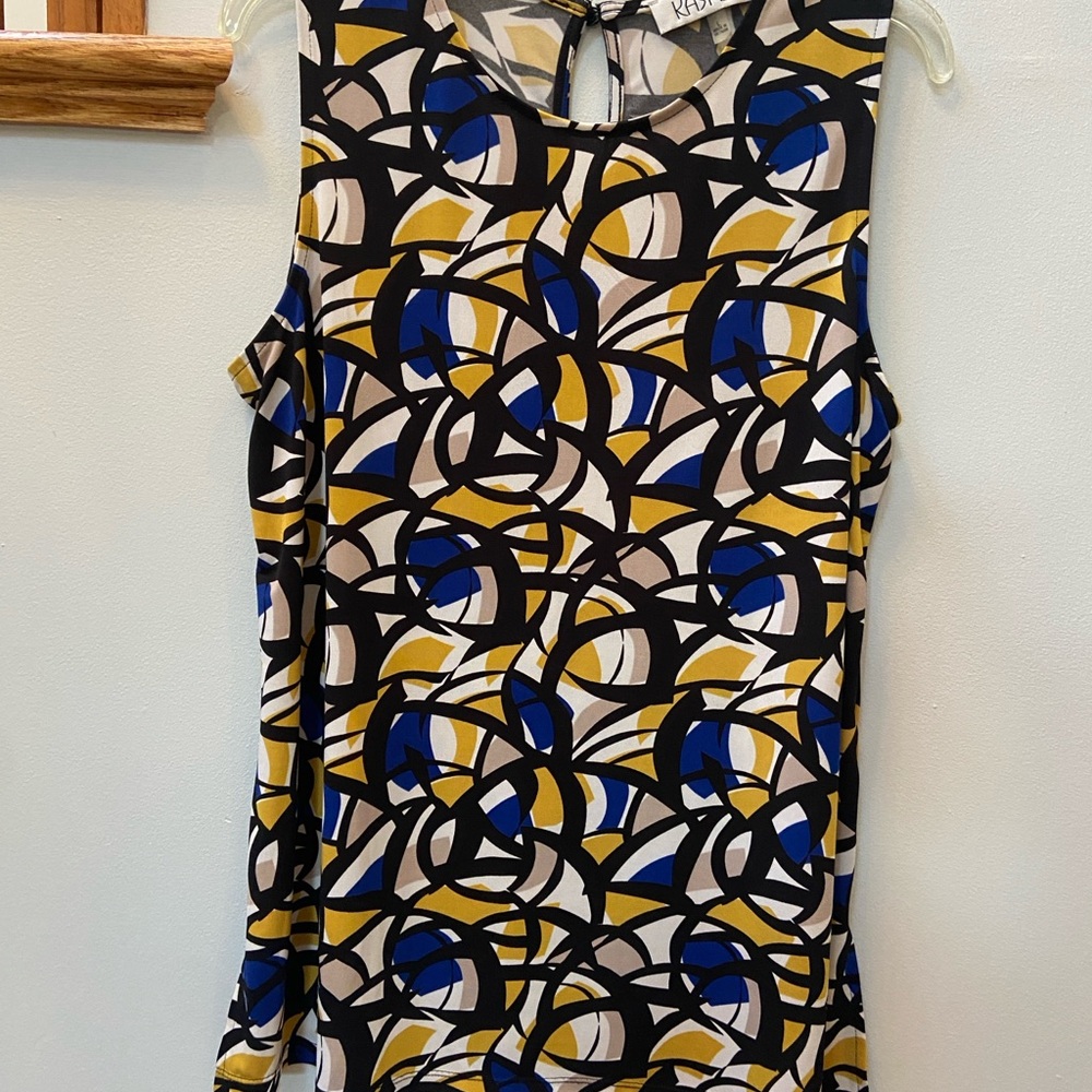 Kasper Multicolor Abstract Sleeveless Top